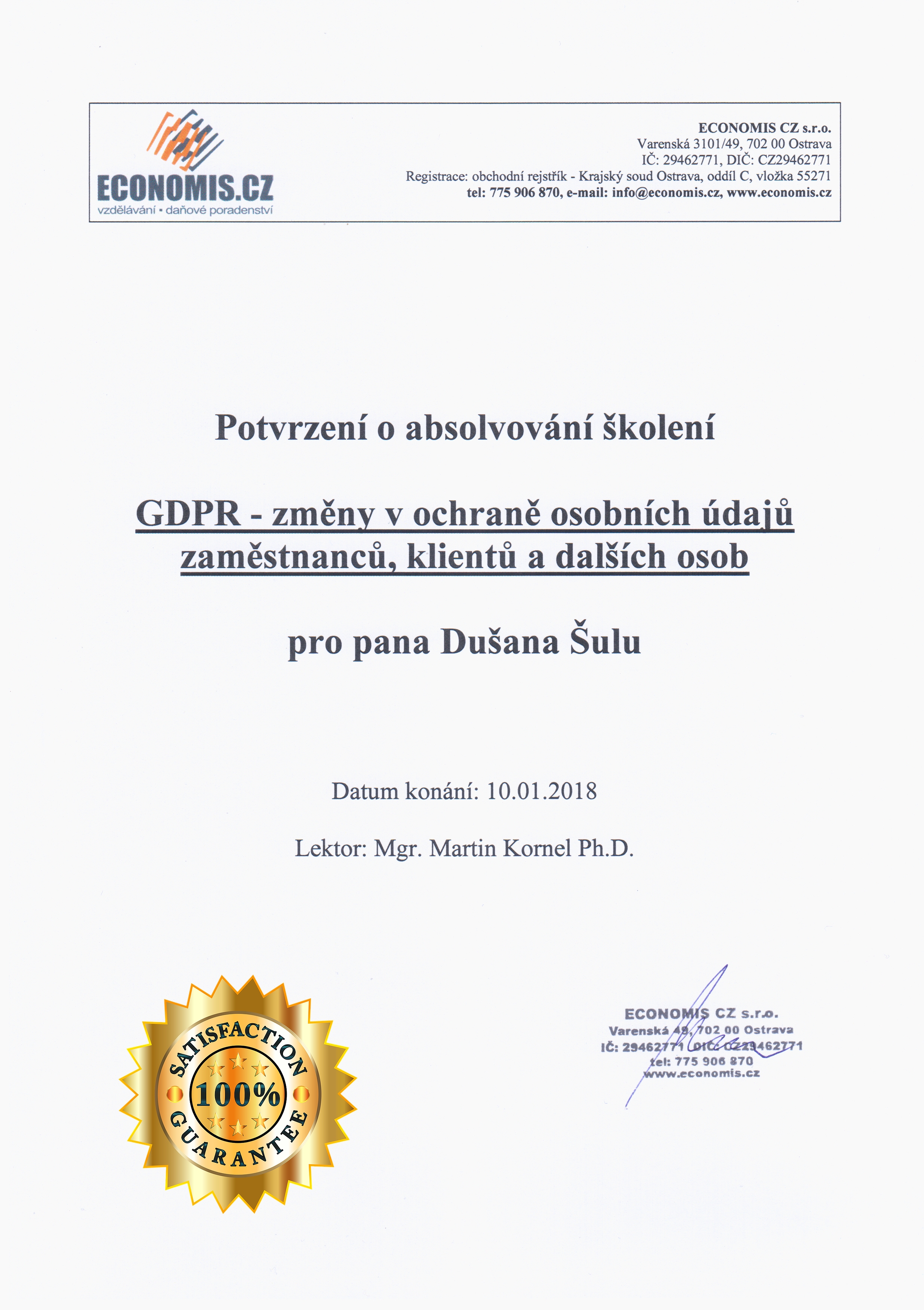 aBoo - GDPR certifikát